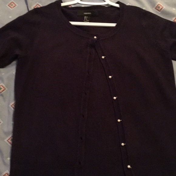 Navy Blue Button Down Cardigan - Picture 2 of 4